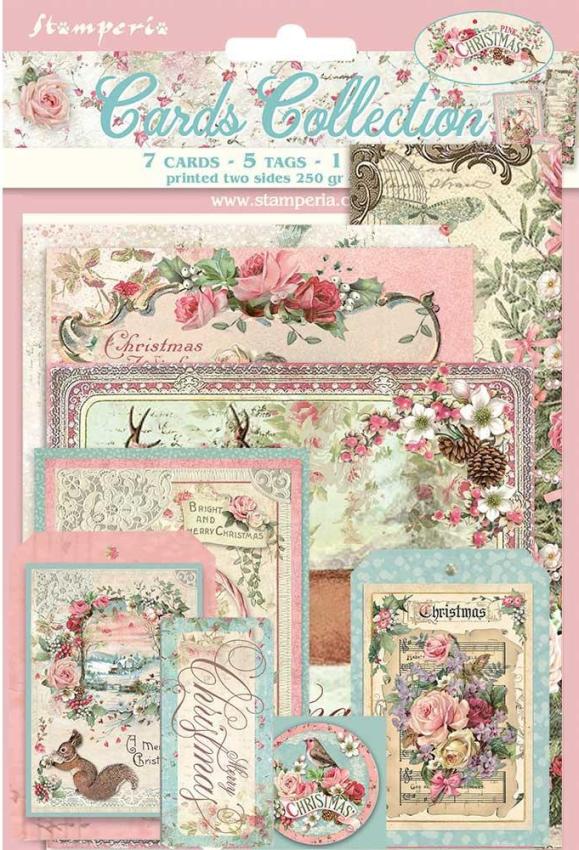 Stamperia Cards Collection PINK CHRISTMAS